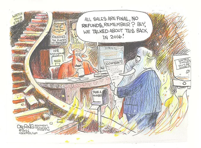 Editorial cartoon for Oct. 22, 2026